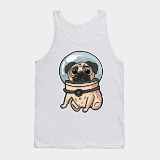 Astronaut Pug Dog Lover Puppy Retro Tank Top